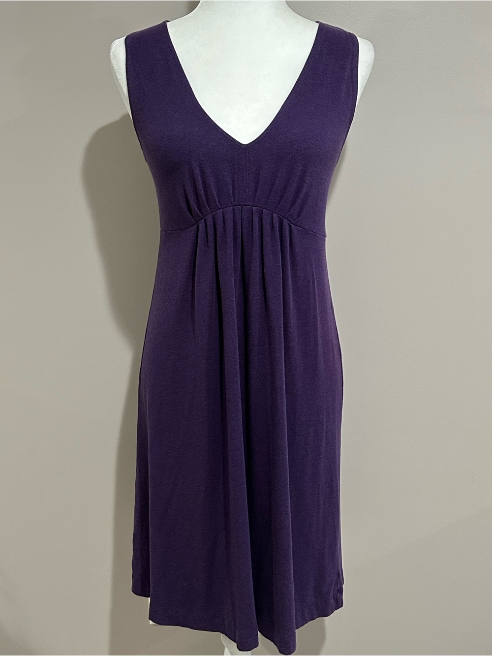 Gap Purple Sleeveless Empire Waist V-Neck Dress